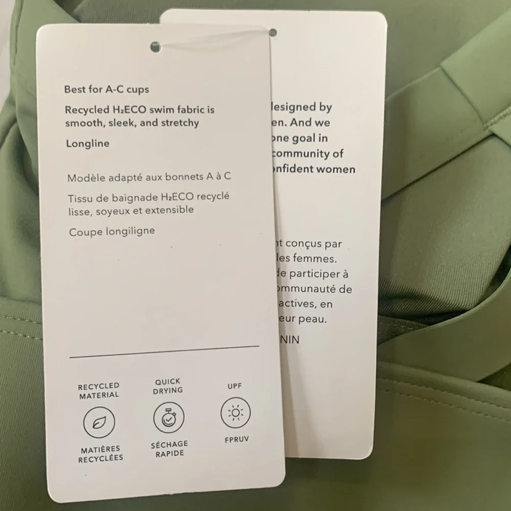 NWT Athleta Green Palm Conscious Crop Bikini Top - Picture 9 of 9